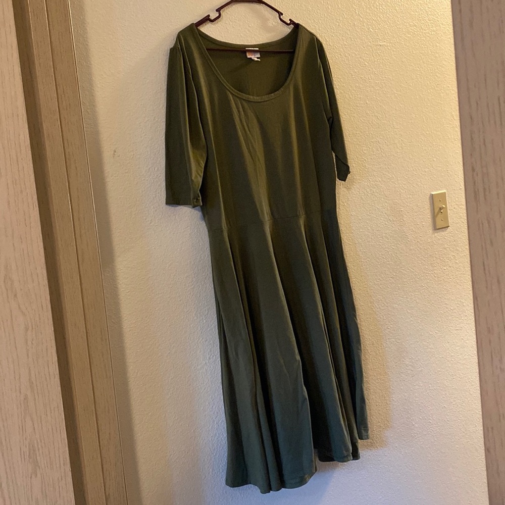 Lularoe Olive Green Ana Midi Dress